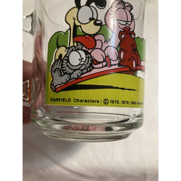 Garfield Glass Mug Cup McDonald's “I'm Not One Who Rises” Vintage Anchor Hocking - Picture 7 of 9